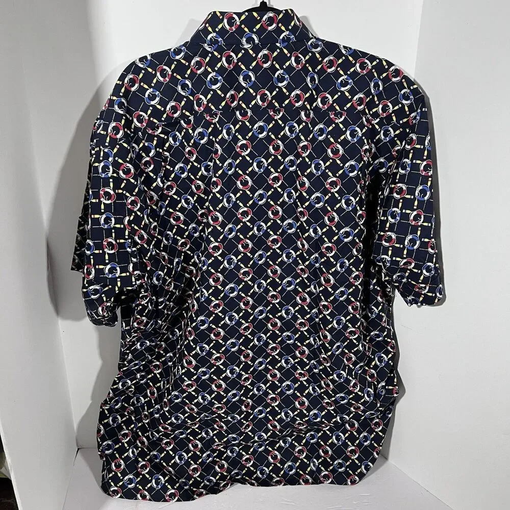 Maus & Hoffman Nautical Buoy Boating Short Sleeve Button Up Shirt Men's XL NWT! - Picture 5 of 5